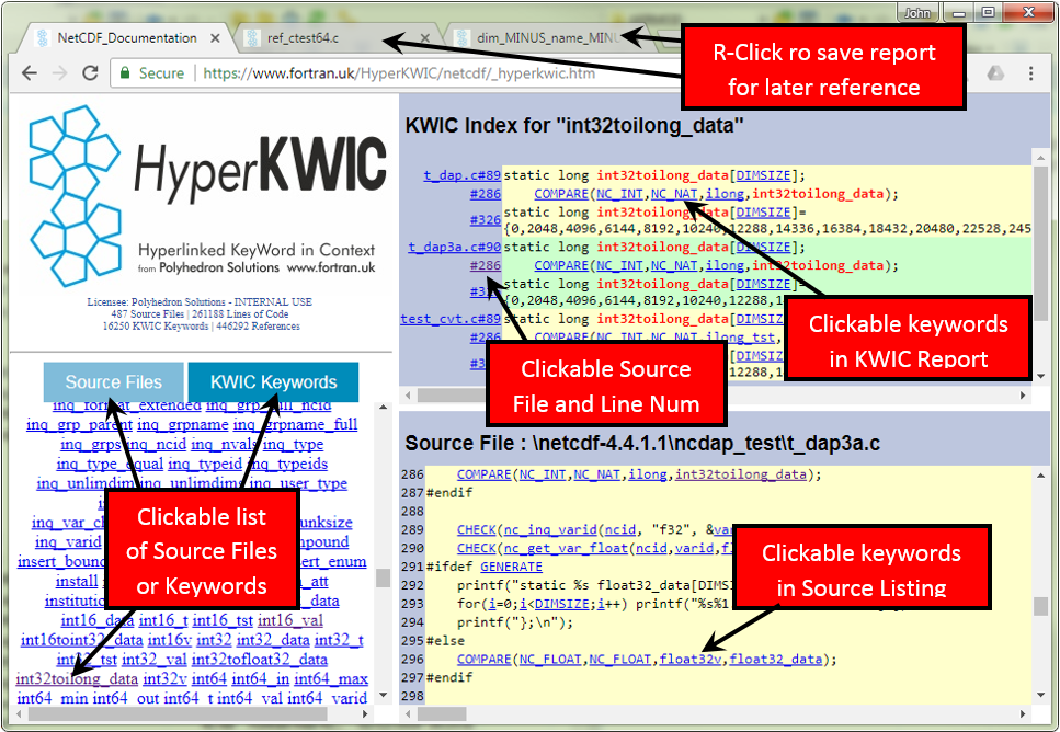 HyperKWIC Software Documentation Screen Shot